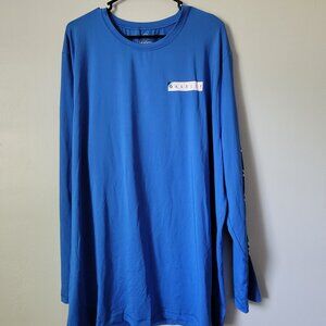 Hurley Blue Sun Shirt Men's XXL Long Sleeve Moisture Wick Lightweight Shirt NWOT